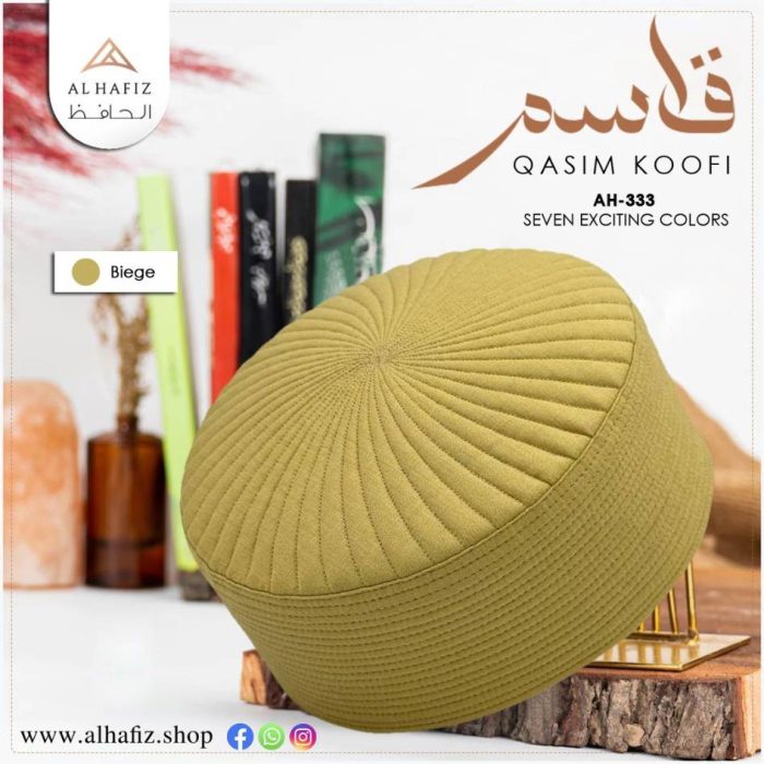 Qasim Hard Koofi Cap – Premium Structured Islamic Prayer Cap for Men - Image 2